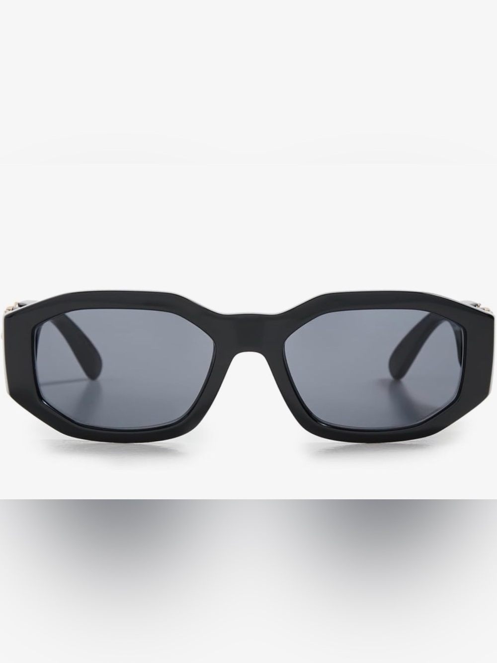 Versace Black Shield Sunglasses with Gold Logo Case